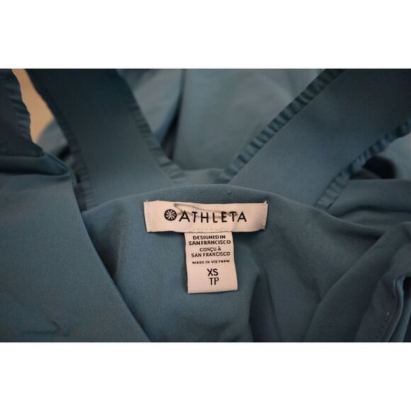 Athleta 659323-02 Women's Sz XS Blue Savannah Strap Drawstring Waist Mini Dress - Picture 9 of 11